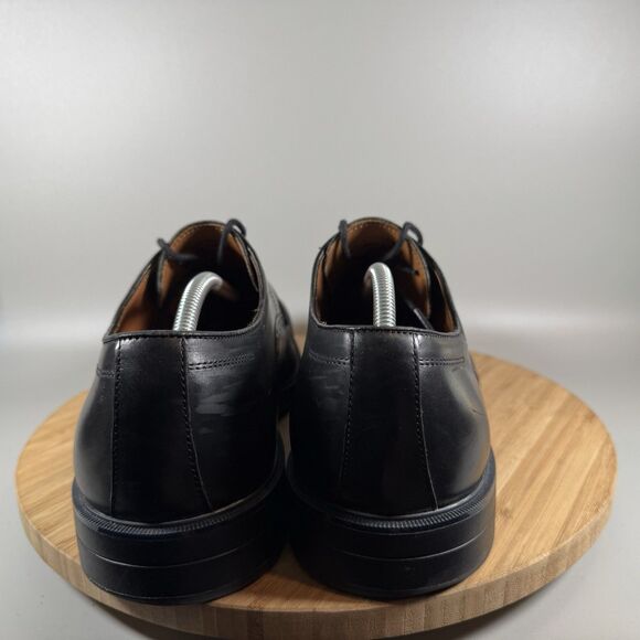 Johnston & Murphy Men's 12 Ronan Plain Toe Oxford Black Smooth Full Grain - Picture 4 of 8